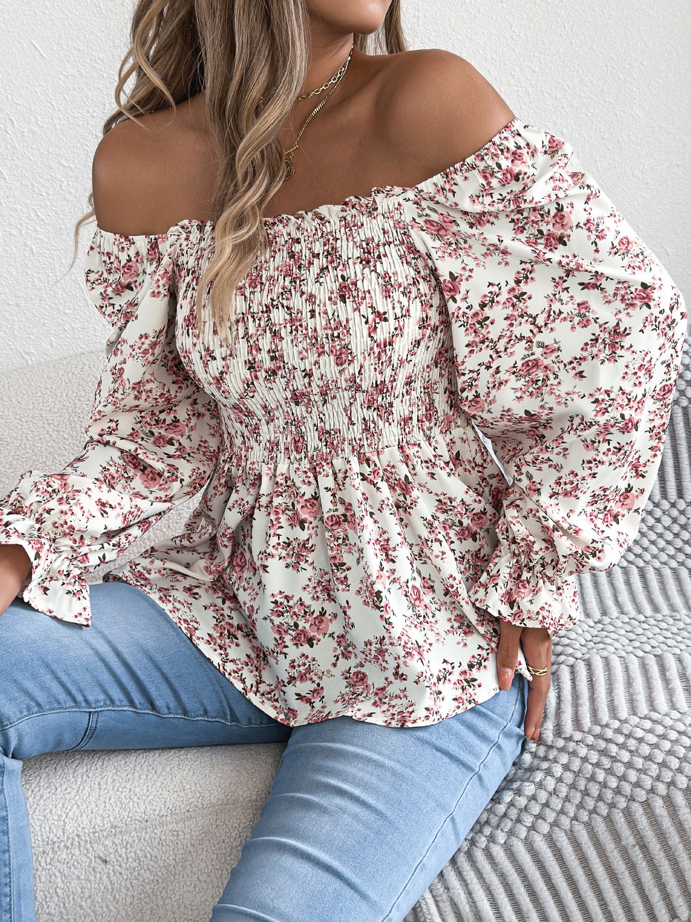 Printed Peplum Top