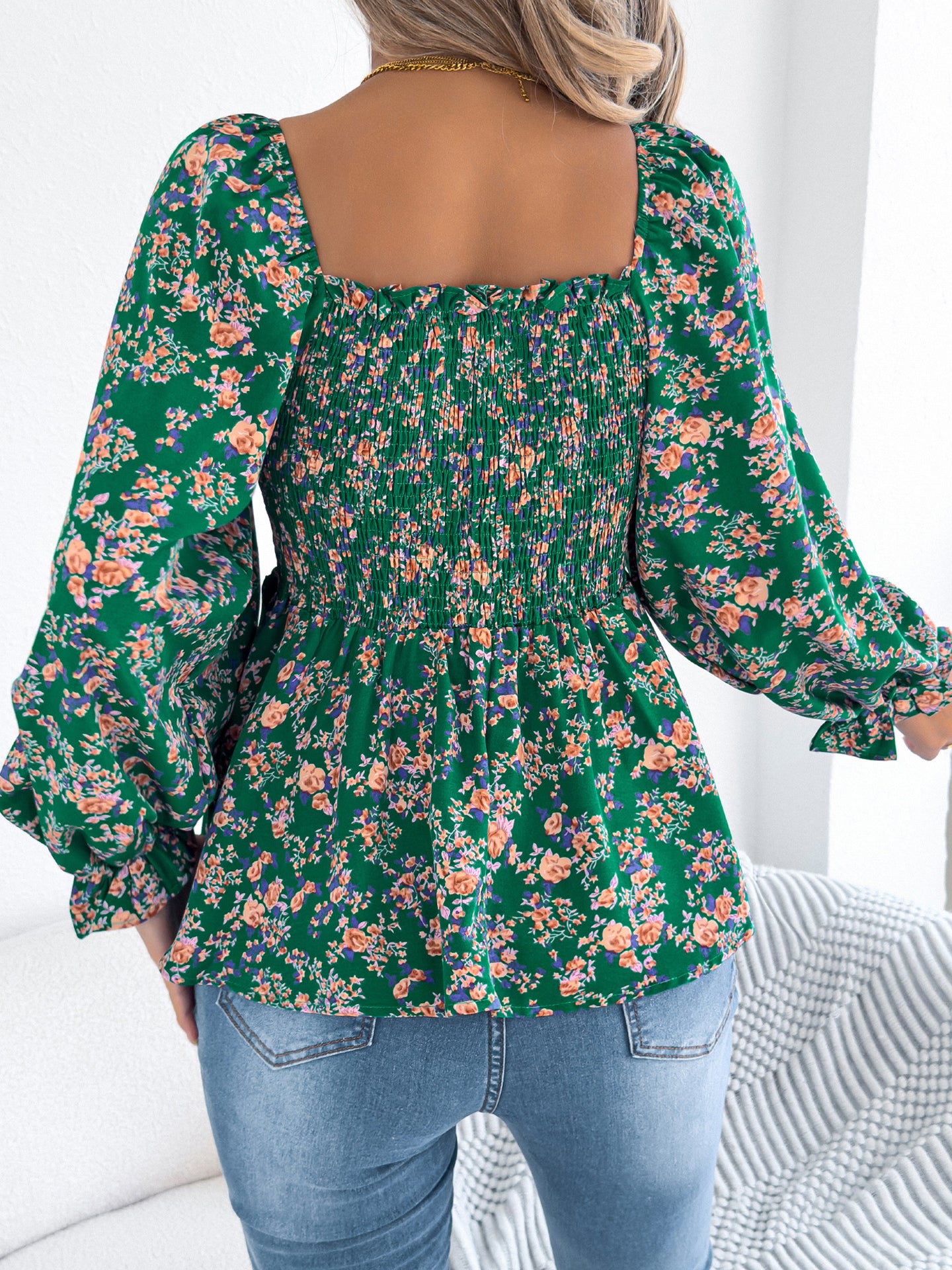 Printed Peplum Top
