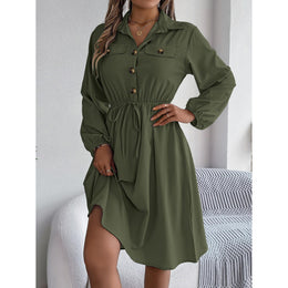 Fit & Flare Cuffed Sleeve Dress