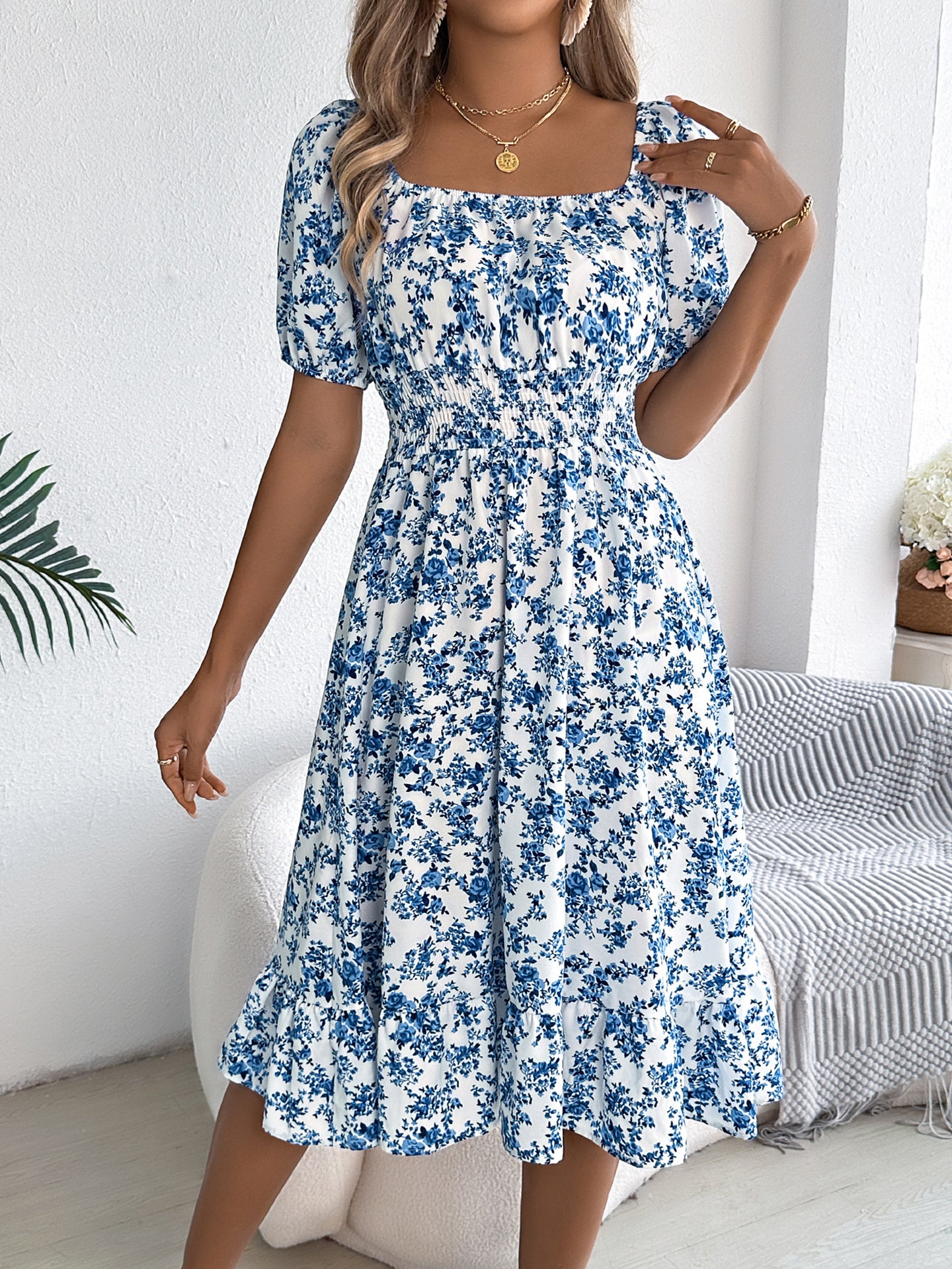 Women Floral Printed Sheath Dress