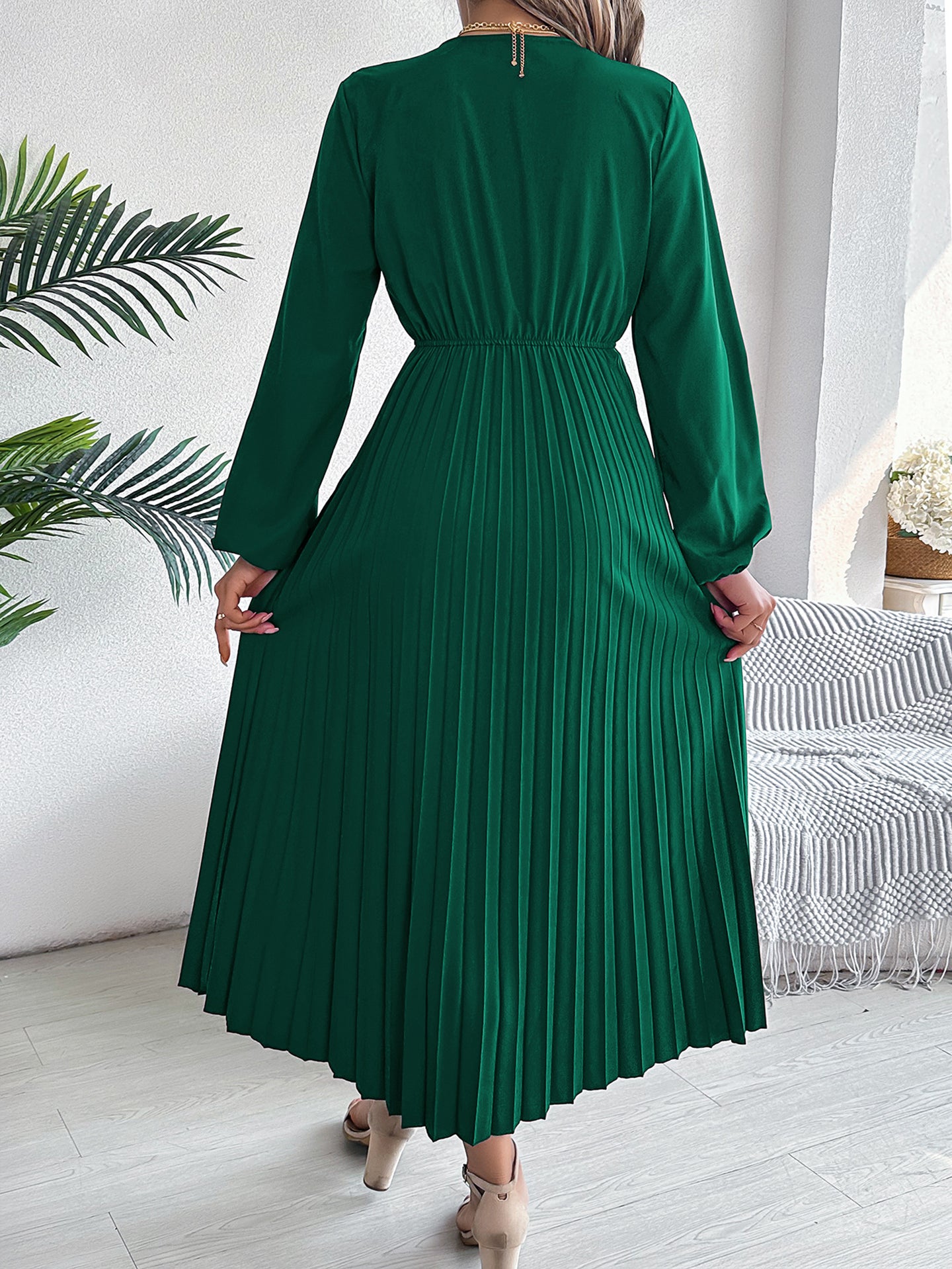 Solid A-Line Maxi Dress