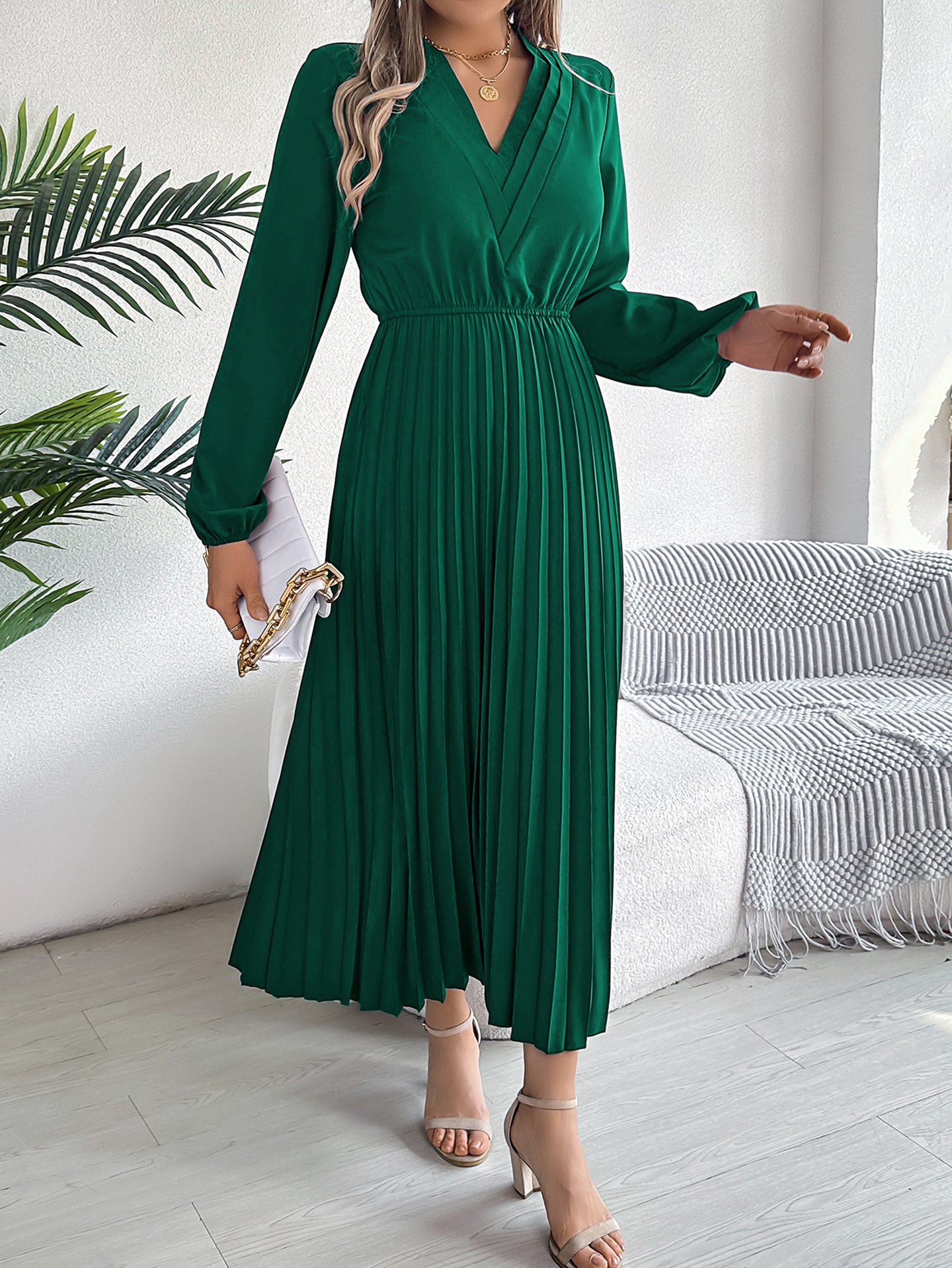 Solid A-Line Maxi Dress