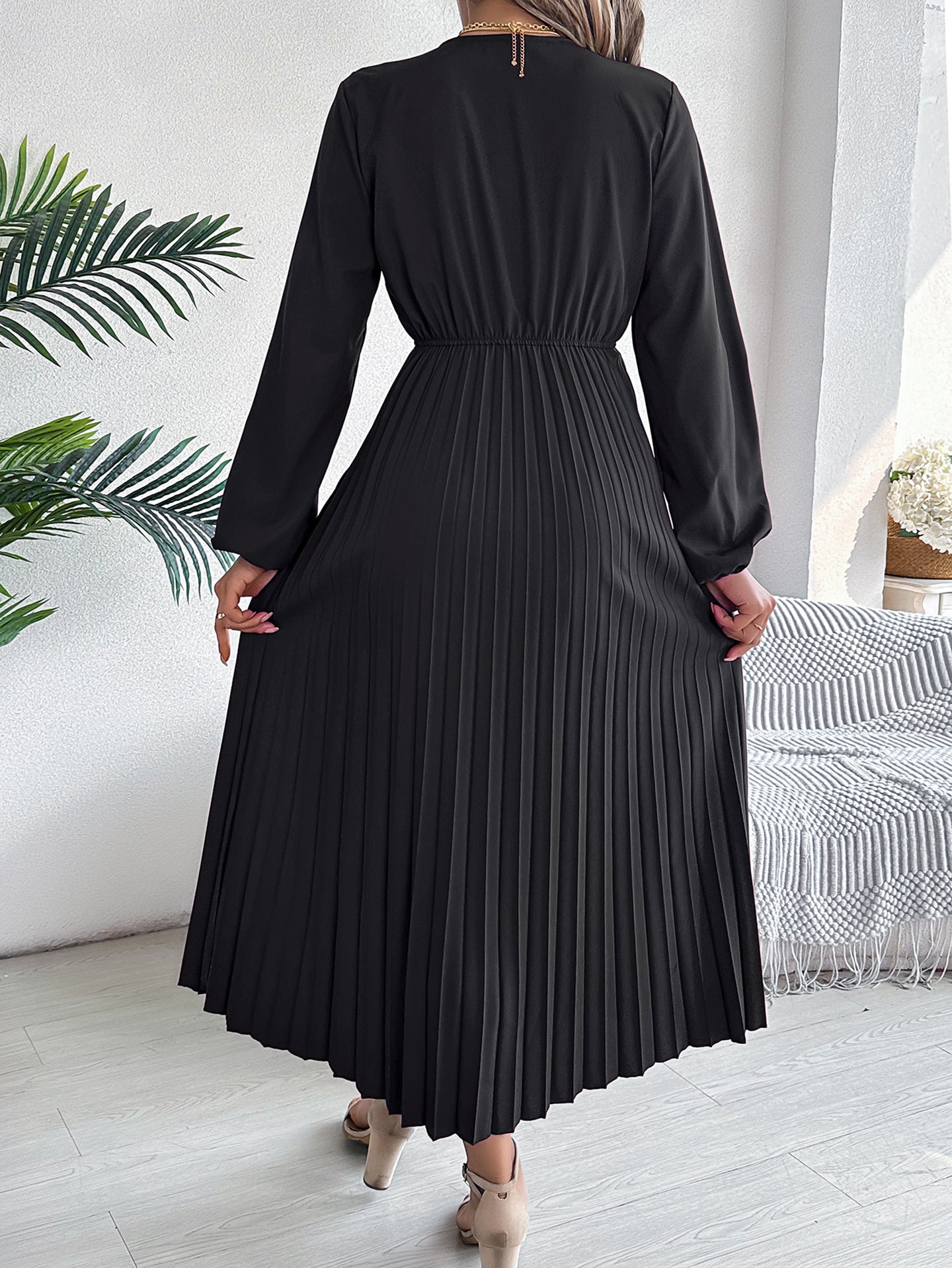 Women Solid Fit and Flare Maxi Dress