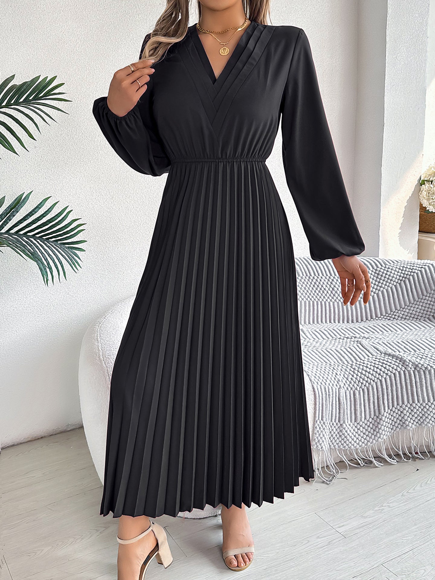 Women Solid Fit and Flare Maxi Dress
