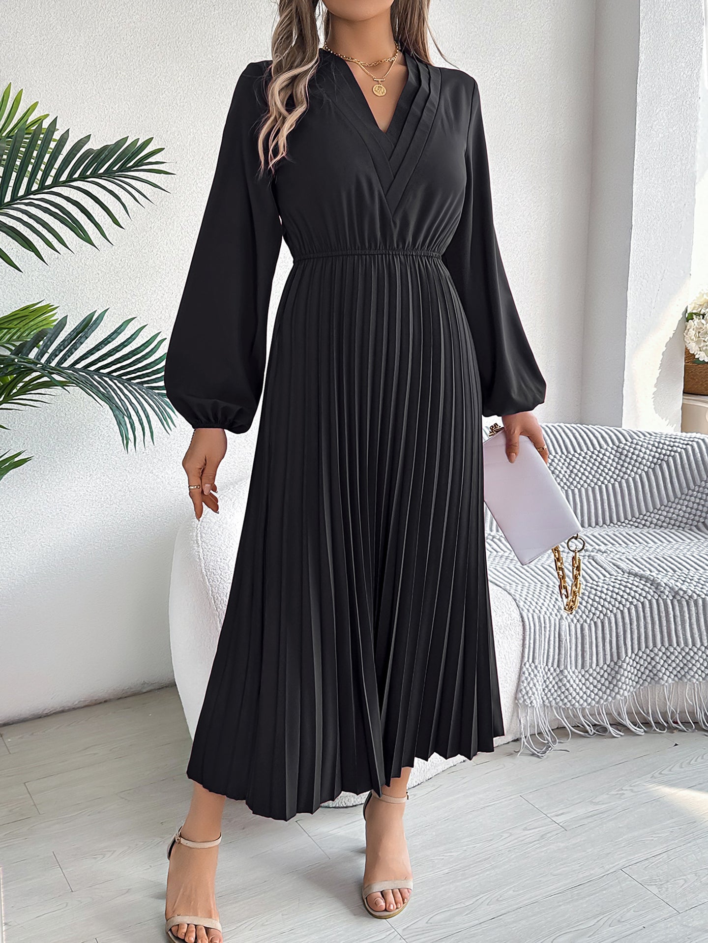Women Solid Fit and Flare Maxi Dress