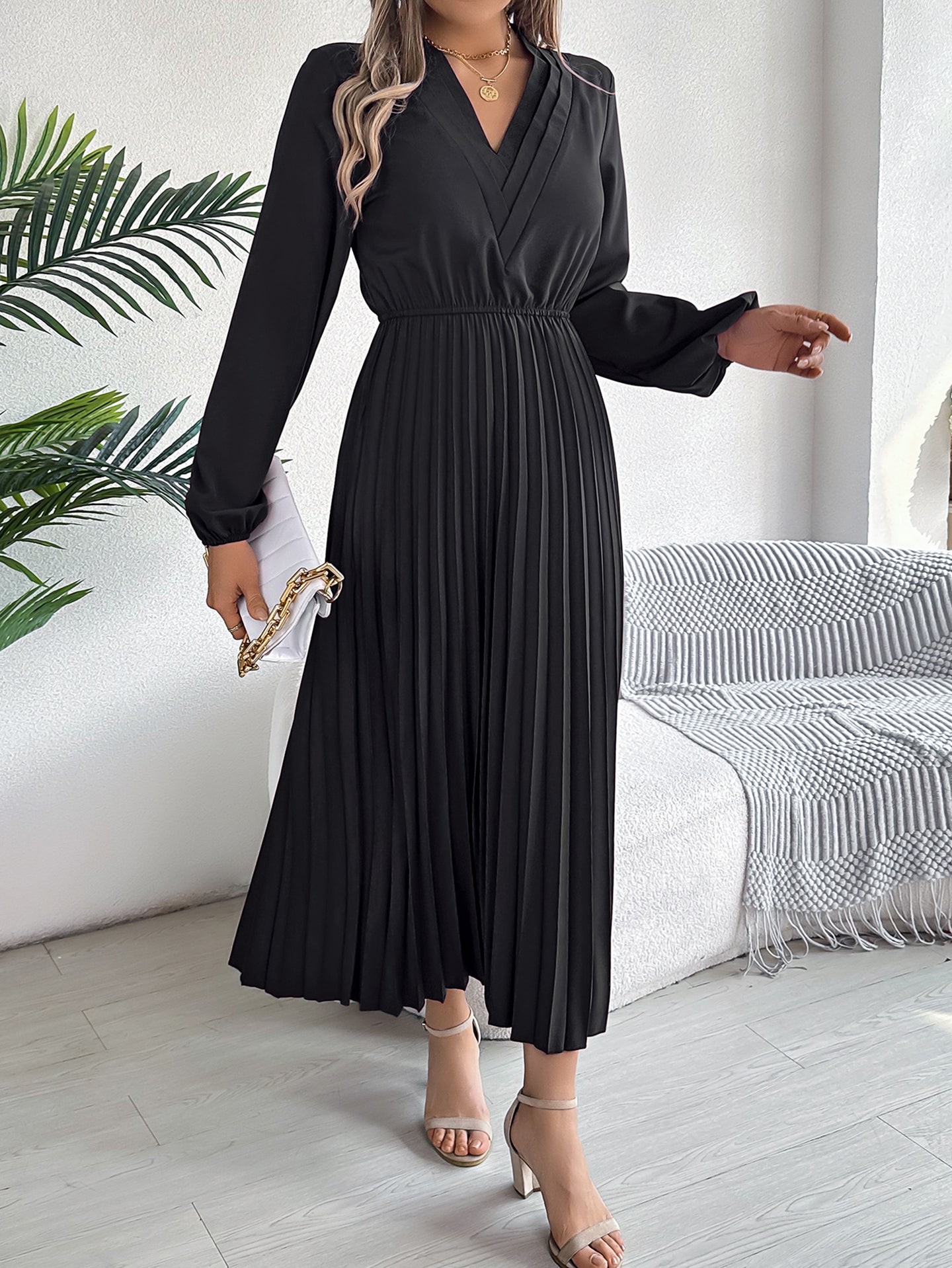 Women Solid Fit and Flare Maxi Dress