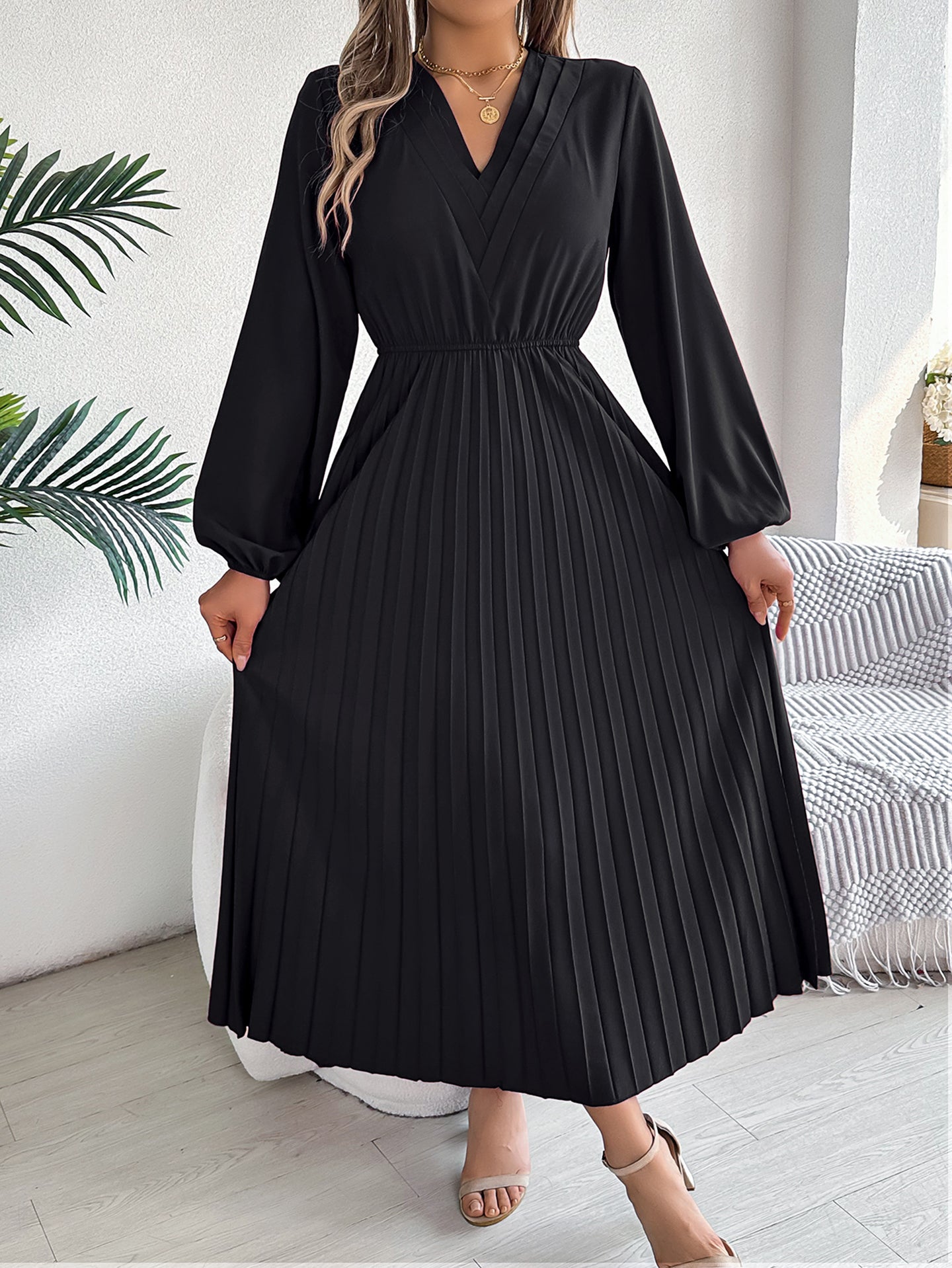 Women Solid Fit and Flare Maxi Dress