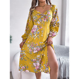 Women Floral Printed A-Line Midi Dress