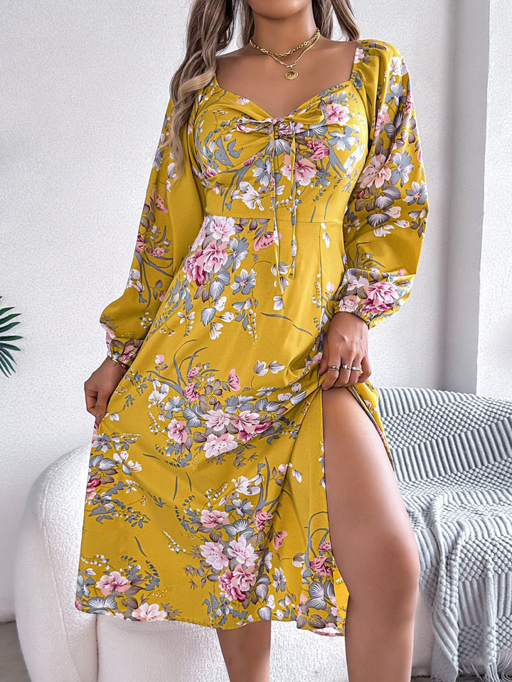 Women Floral Printed A-Line Midi Dress
