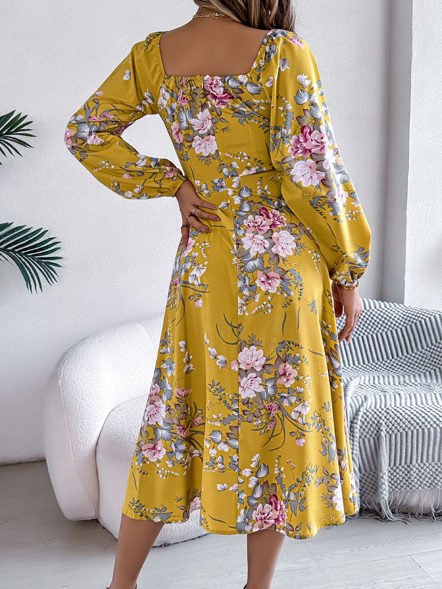 Women Floral Printed A-Line Midi Dress