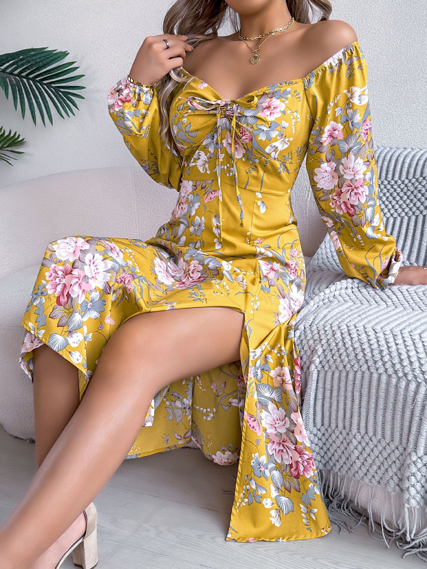 Women Floral Printed A-Line Midi Dress