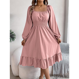 Women Square Neck Fit-Flare Dress
