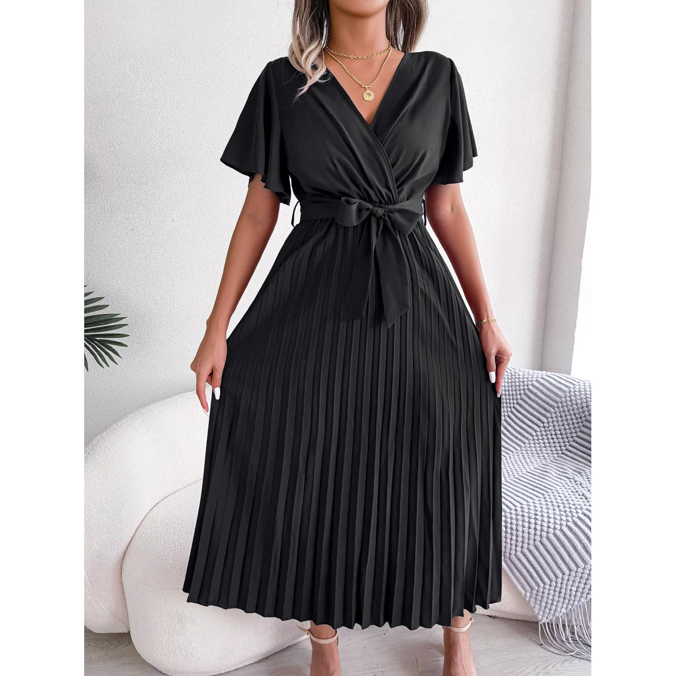 Puff Sleeve A-Line Midi Dress