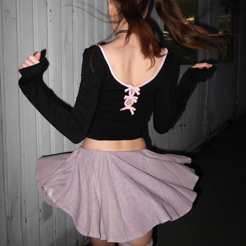 Black Fitted Crop Top