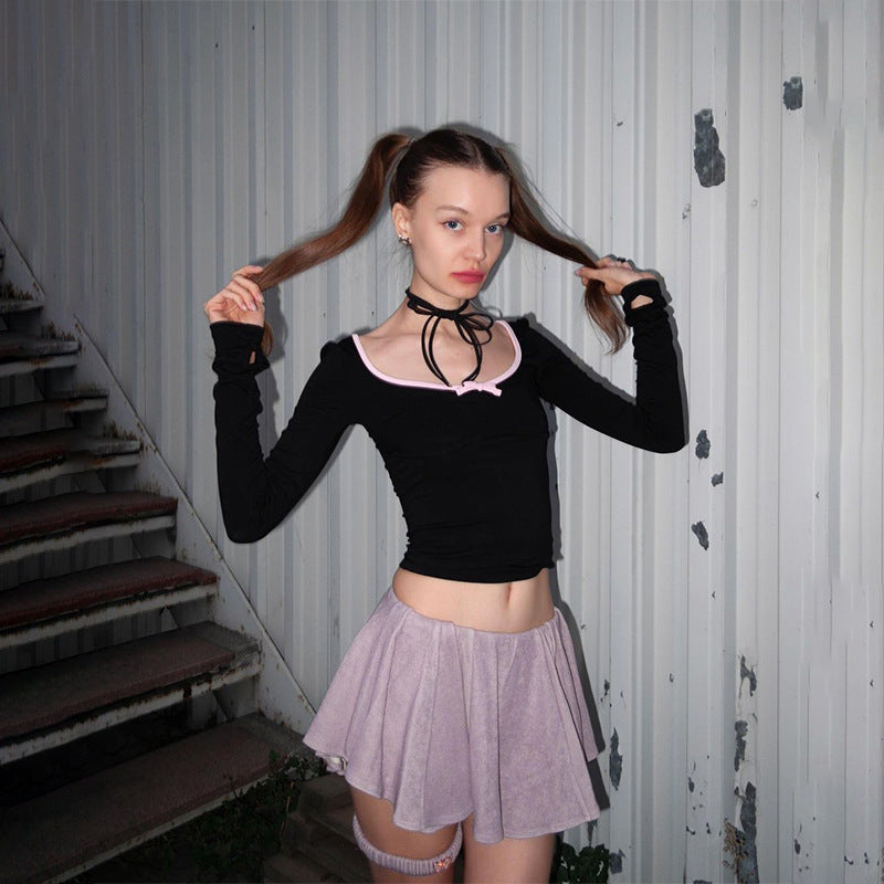 Black Fitted Crop Top
