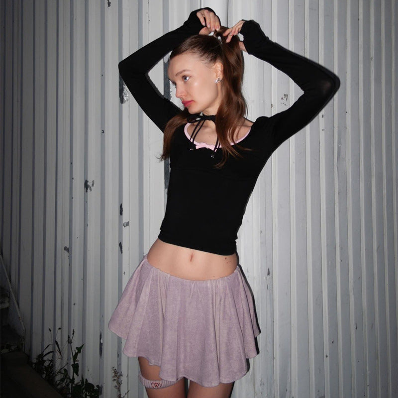 Black Fitted Crop Top