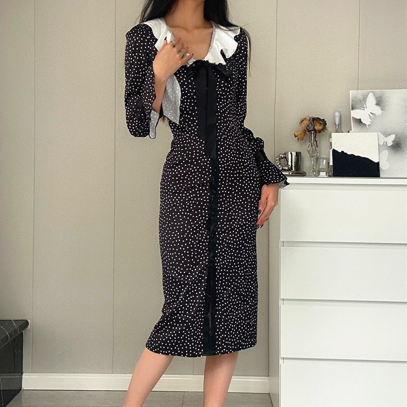 Long Sleeves Geometric Print Sheath Dress