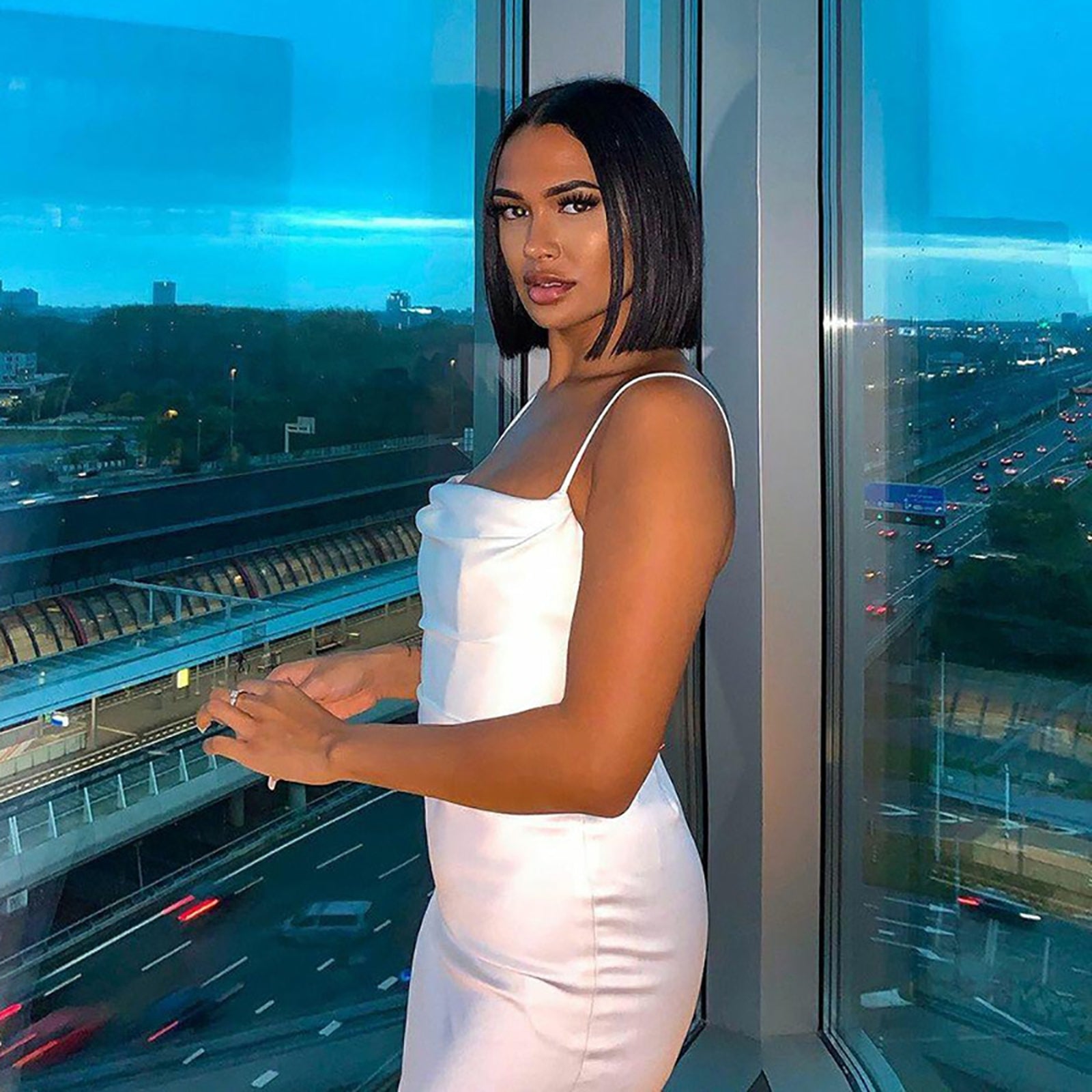 Women Shoulder Straps Fit & Flare Midi Dress