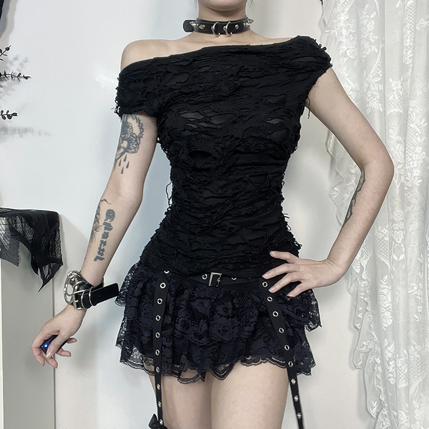 Women Self Design Bardot Top