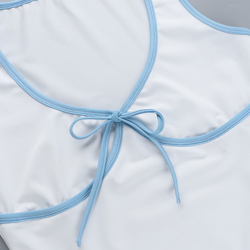 Scoop Neck Tie-Ups Crepe Tank Top