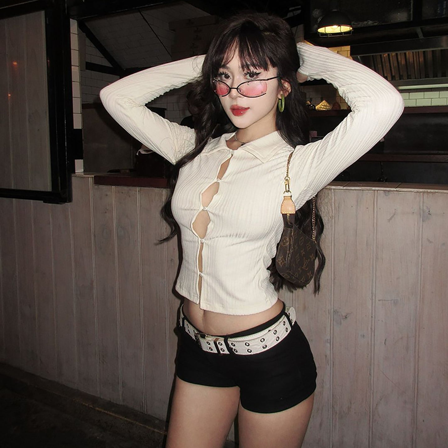 Women Solid Shirt Collar Top