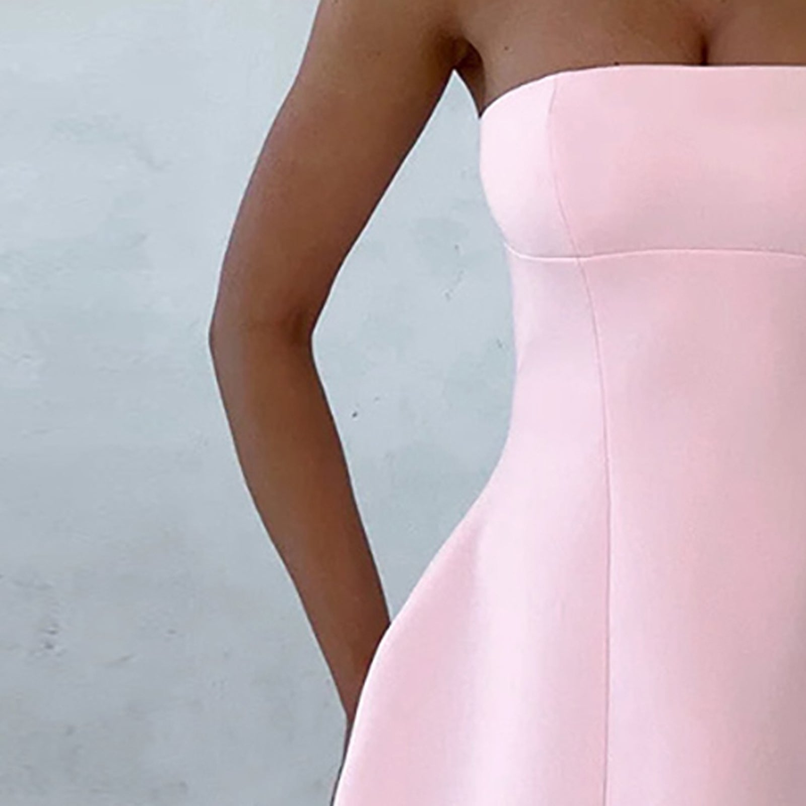 Women Strapless Bandeau Mini Dress