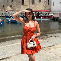 Shoulder Straps Backless Fit & Flare Dress