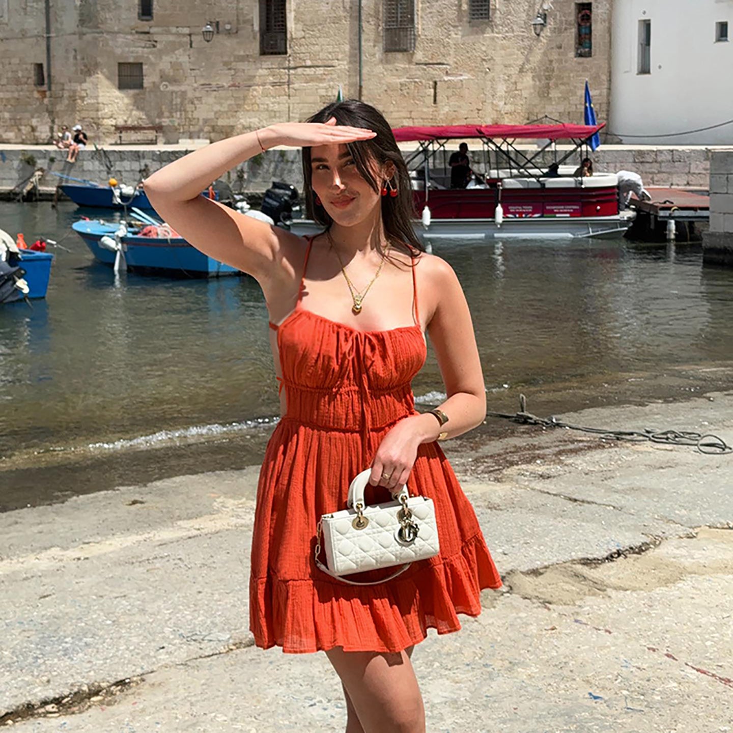Shoulder Straps Backless Fit & Flare Dress
