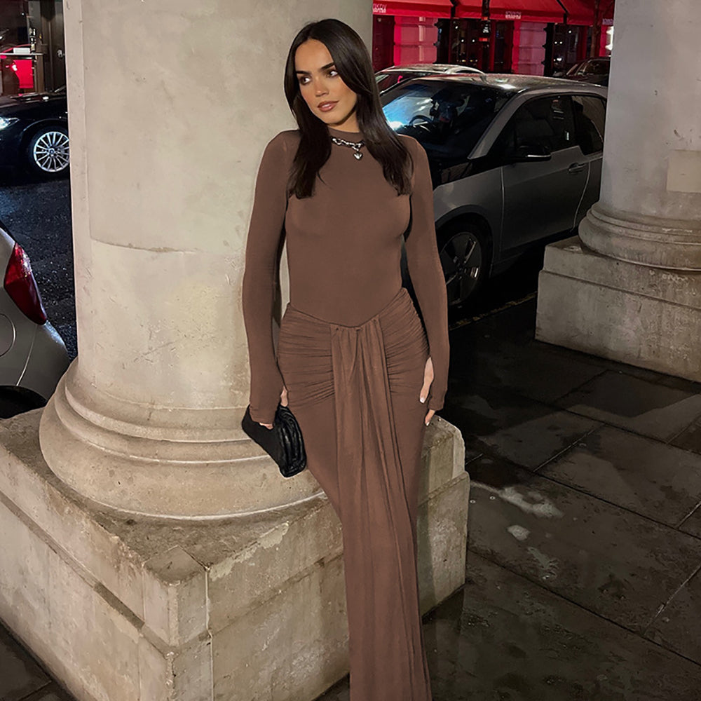 Women Pleated Maxi Dress