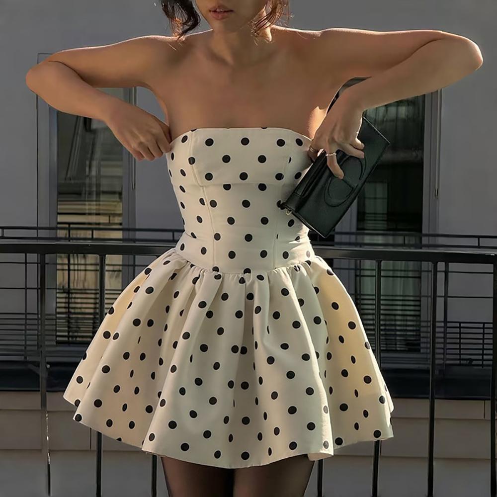 Polka Dot Print Bodycon Mini Dress