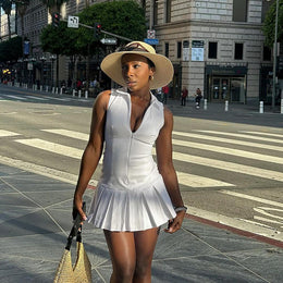 Shirt Collar Drop-Waist Dress