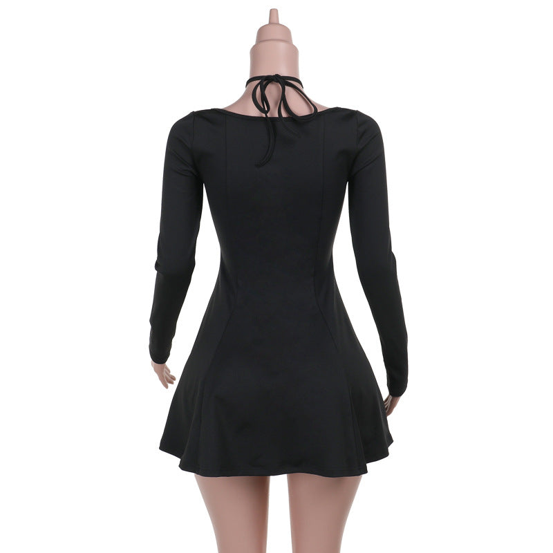 Keyhole Neck A-Line Dress