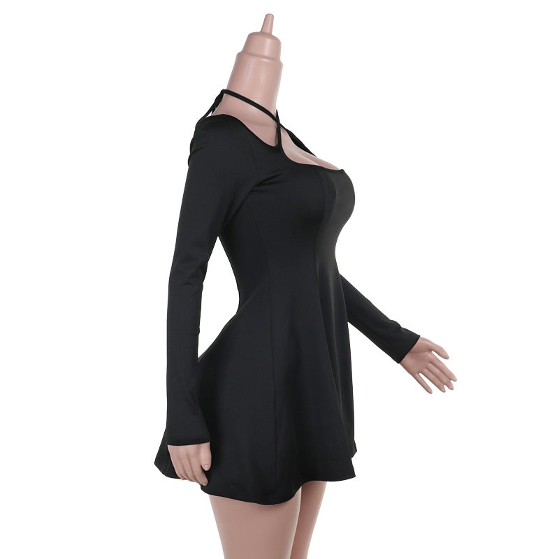 Keyhole Neck A-Line Dress