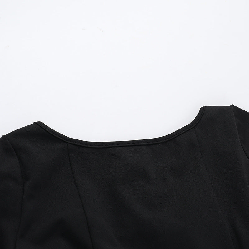 Keyhole Neck A-Line Dress