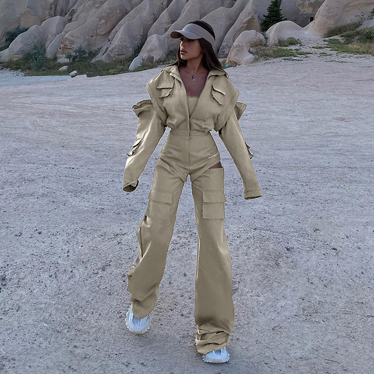 Women Loose Fit Cargos Trousers