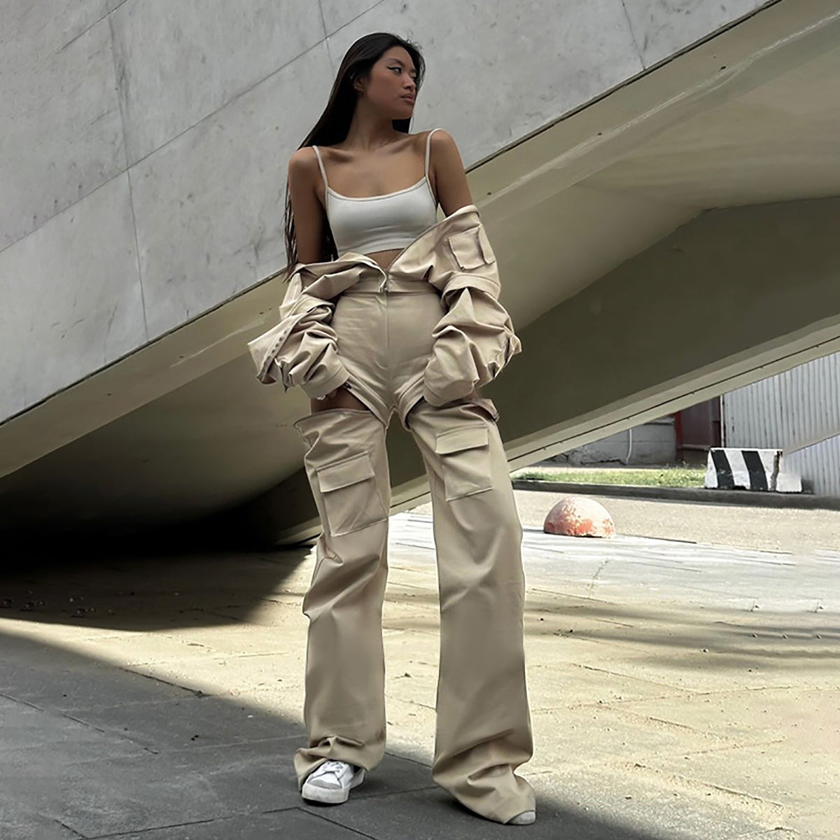 Women Loose Fit Cargos Trousers