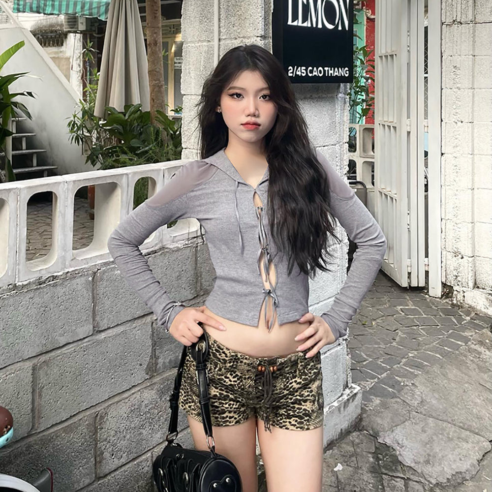 StyleCast x RevolteWomen Hooded Tie-Ups Crop Top