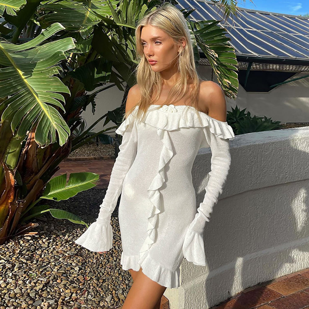 Women Ruffled Bodycon Mini Dress