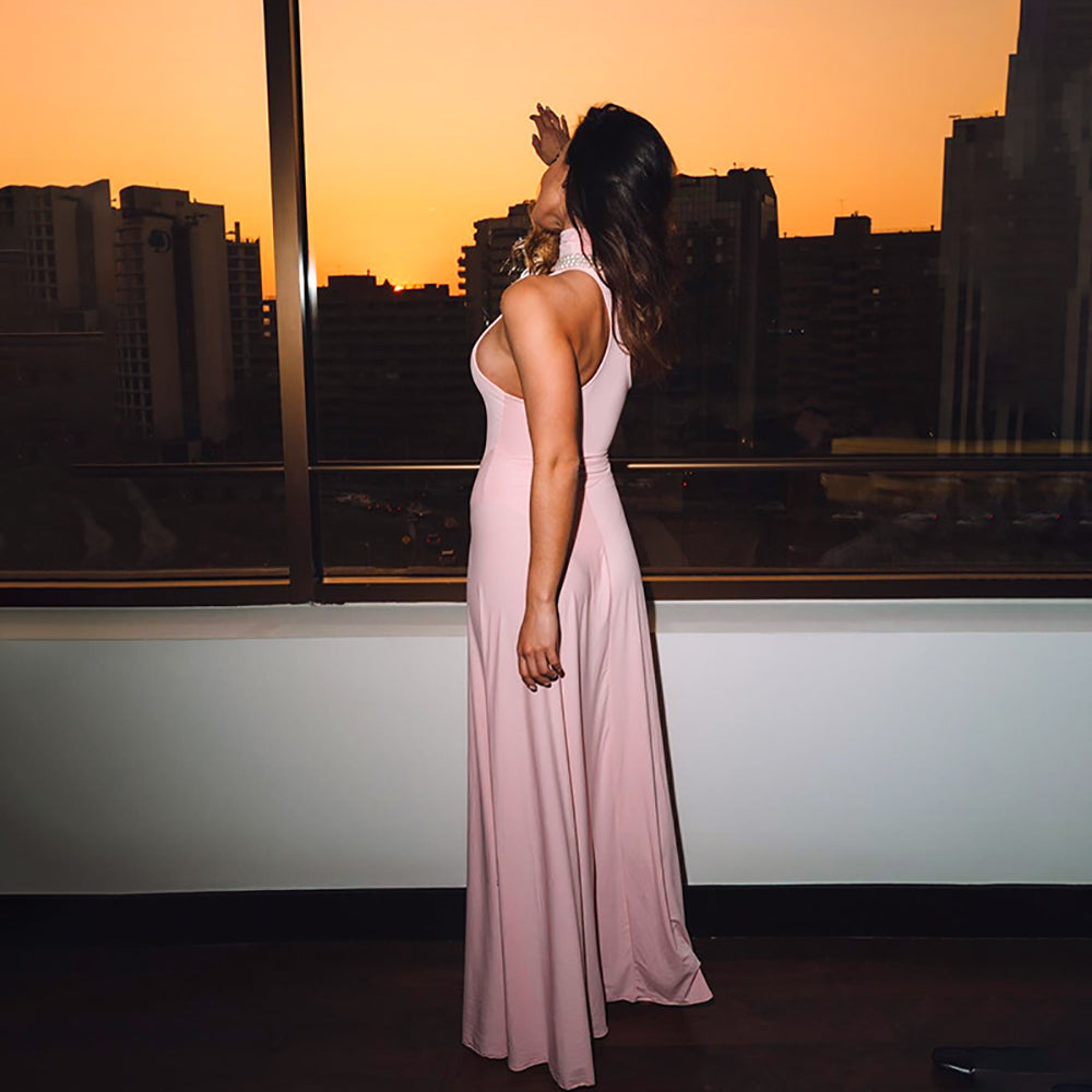 Women High Neck Maxi Dress