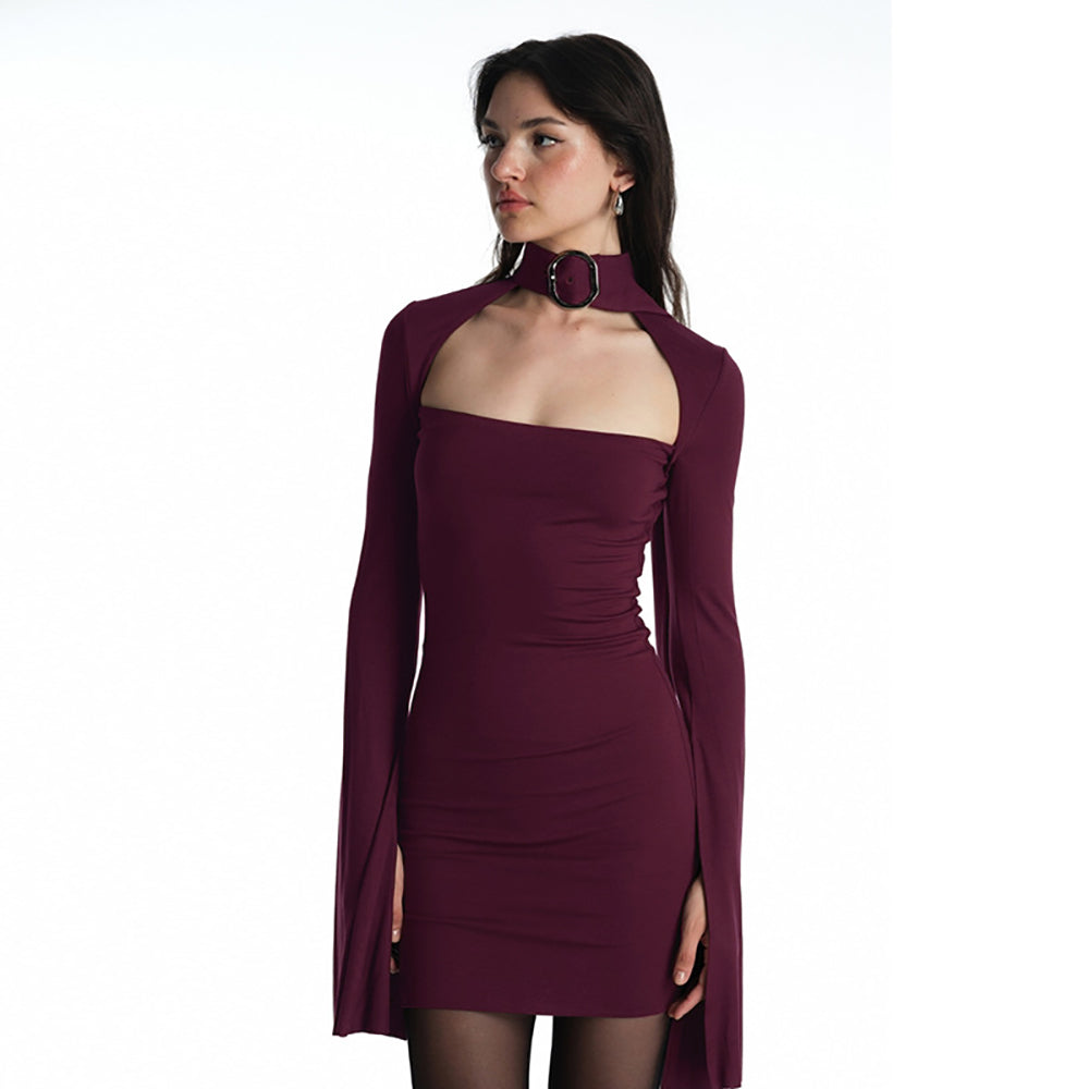 Women Cape Sleeves Bodycon Dress