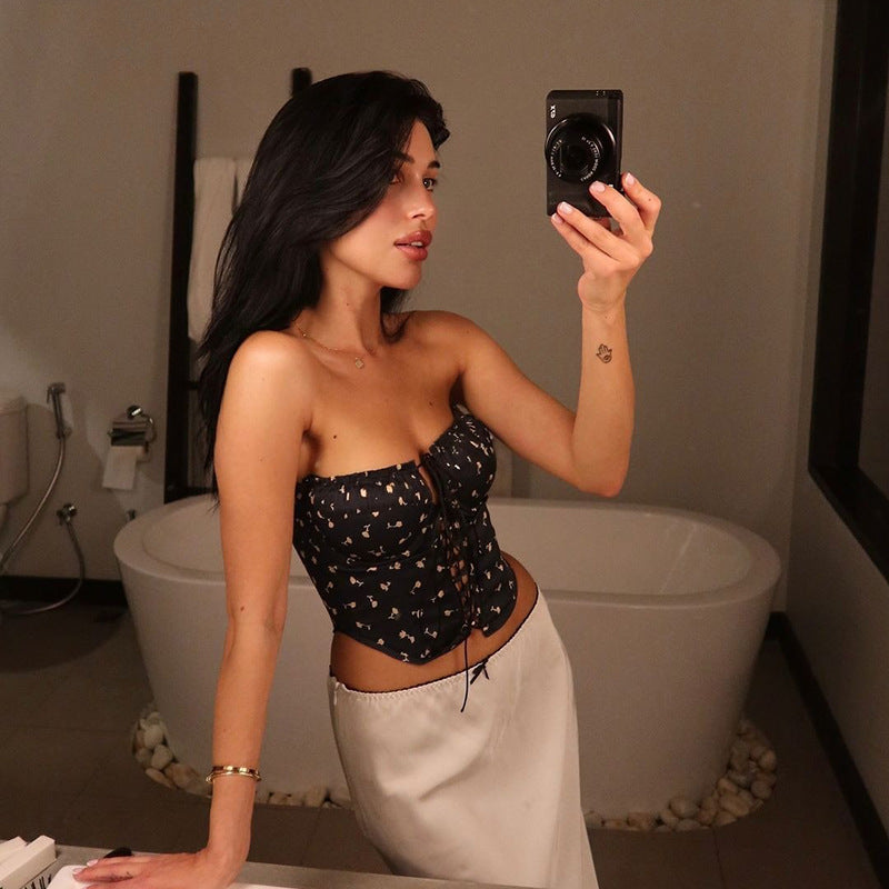 Women Abstract Printed Corset Top