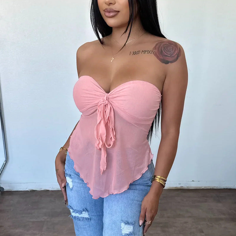 Women Strapless Bardot Top
