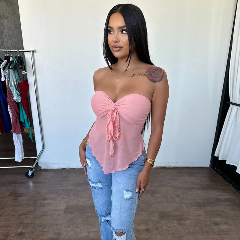 Women Strapless Bardot Top