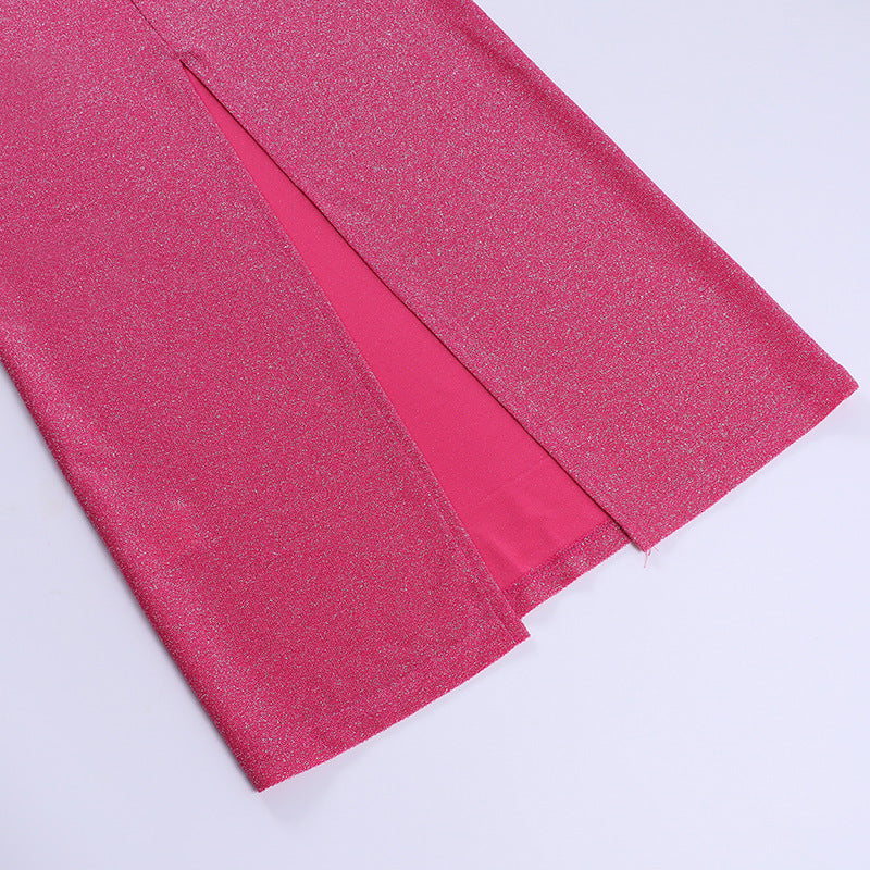 Pink Shoulder Straps Maxi Dress