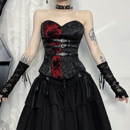 Women Sweetheart Neck Georgette Crop Top