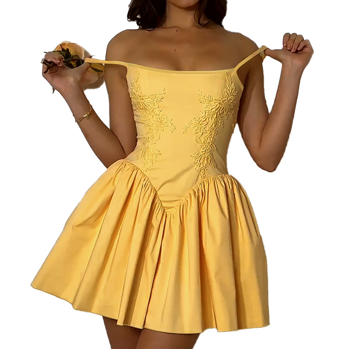 Shoulder Straps Fit & Flare Mini Dress