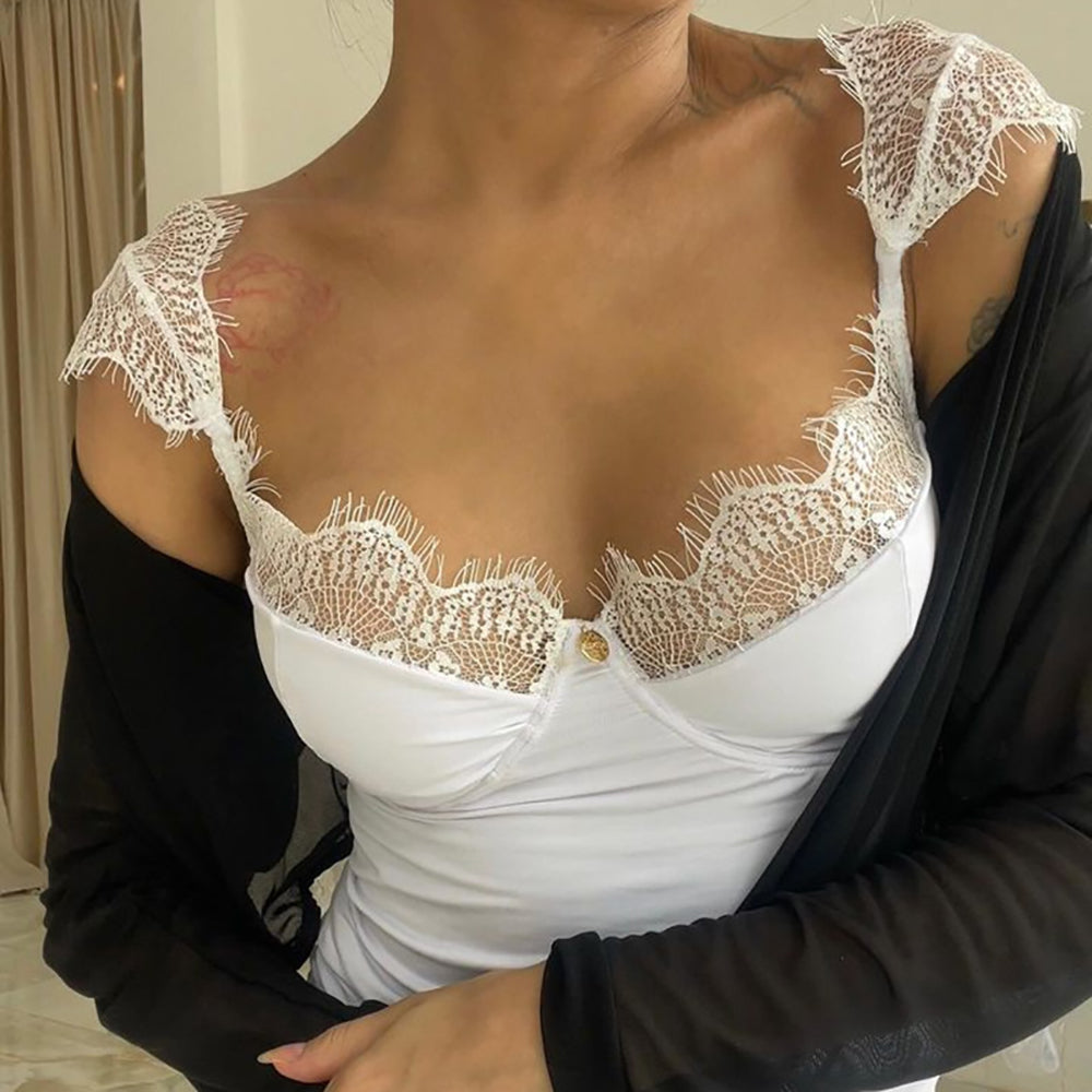 Women Sweetheart Neck Crop Top