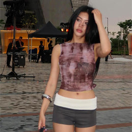 Women Abstract Printed Round Neck Top