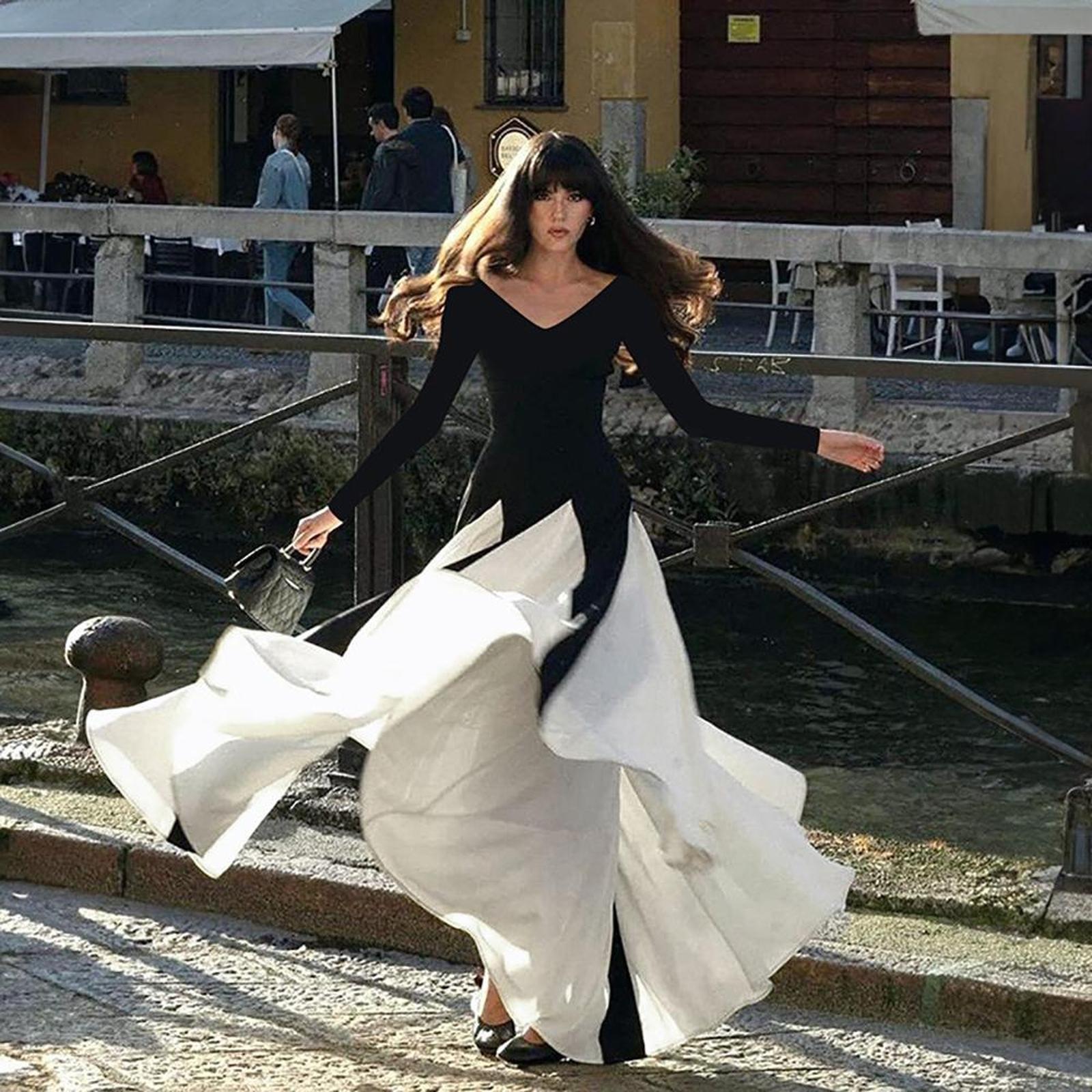 Monochrome Formal Maxi Dress