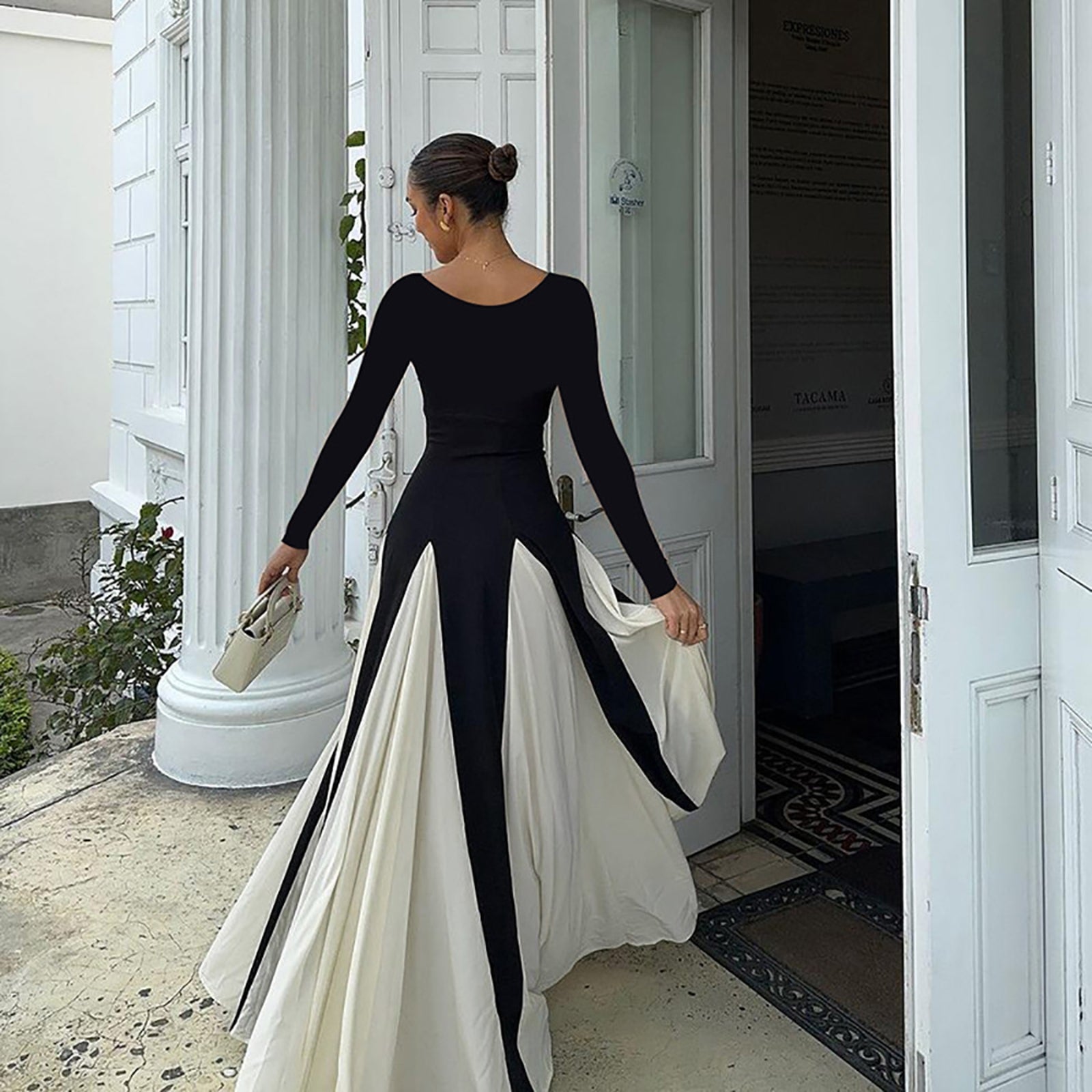 Monochrome Formal Maxi Dress
